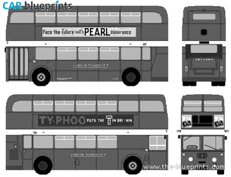 1966 Leyland Motors Atlanteans Bus blueprint