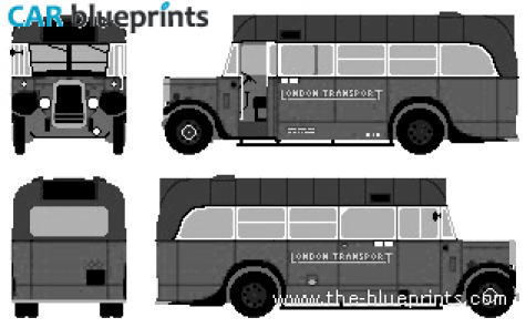 1936 Leyland Motors Cub Bus blueprint