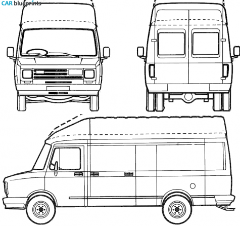 Leyland Motors DAF 3.5 t Hi Loader Van blueprint