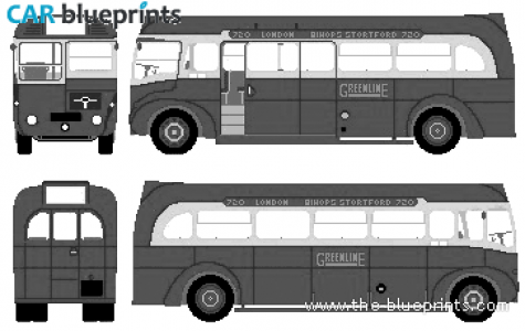 1939 Leyland Motors FEC Bus blueprint