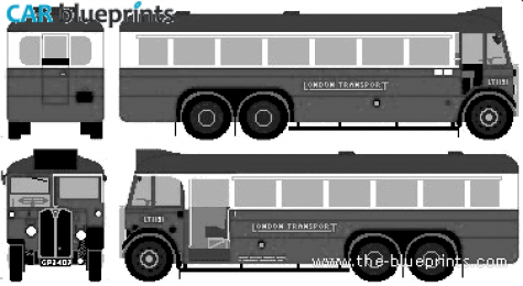 1941 Leyland Motors LT1131 Bus blueprint