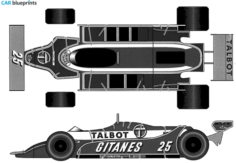 1981 Ligier JS17 F1 GP OW blueprint