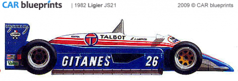 1982 Ligier JS21 F1 OW blueprint