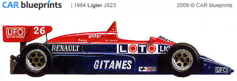 1984 Ligier JS23 F1 OW blueprint