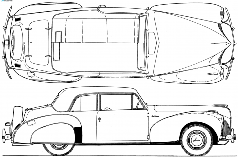 1940 Lincoln Continental V12 Coupe blueprint