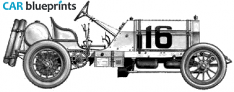 1906 Locomobile GP OW blueprint