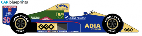 1989 Lola LC89 Lamborghini F1 OW blueprint