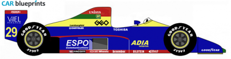 1989 Lola LC89B Lamborghini F1 OW blueprint