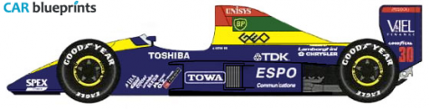 1990 Lola LC90 Lamborghini F1 OW blueprint