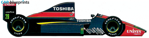 1991 Lola LC91 Ford Cosworth F1 OW blueprint