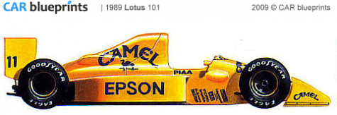 1989 Lotus 101 F1 OW blueprint