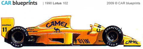 1990 Lotus 102 F1 OW blueprint