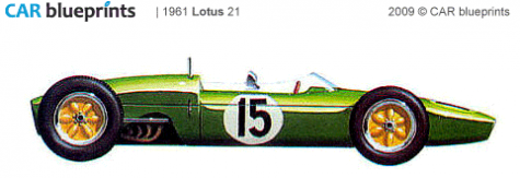 1961 Lotus 21 F1 OW blueprint