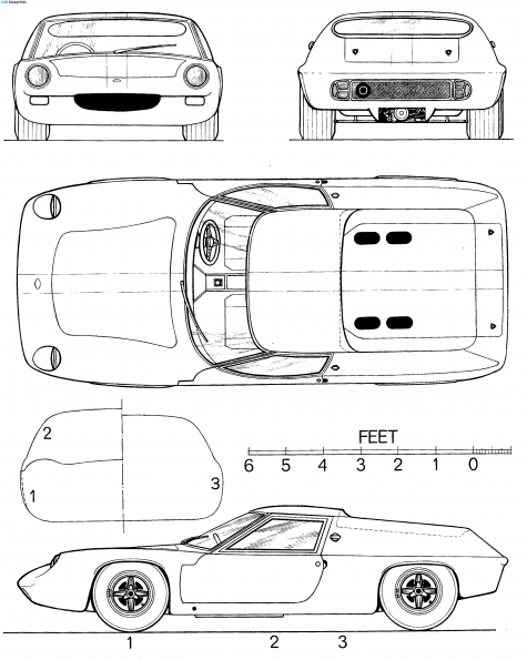 1966 Lotus 47 Europa Coupe blueprint