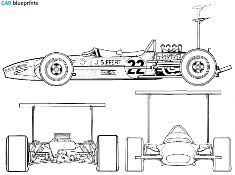 1968 Lotus 46B F1 GP OW blueprint