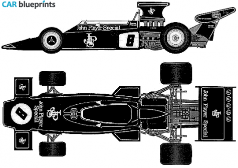 1970 Lotus 72D F1 OW blueprint