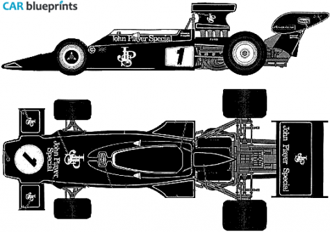 1970 Lotus 72E F1 GP OW blueprint