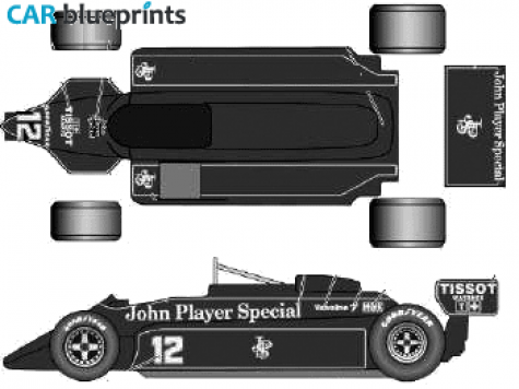 1982 Lotus 87B F1 GP OW blueprint