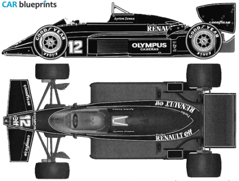 1985 Lotus 97T F1 GP OW blueprint