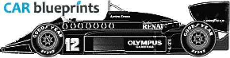 1985 Lotus 97T F1 GP OW blueprint