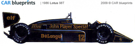 1986 Lotus 98T F1 OW blueprint