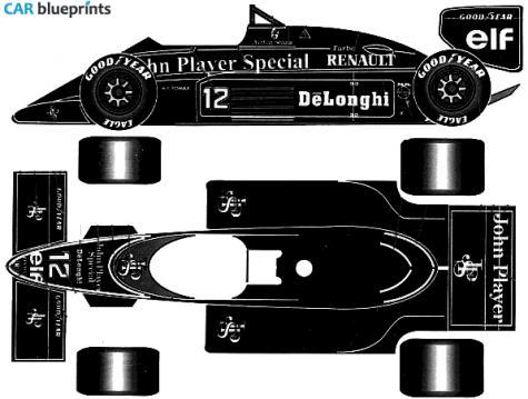 1986 Lotus 98T F1 OW blueprint