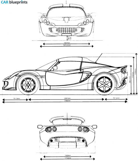 2002 Lotus Elise Mk II Coupe blueprint