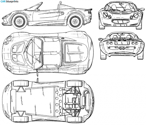 1995 Lotus Elise Coupe blueprint