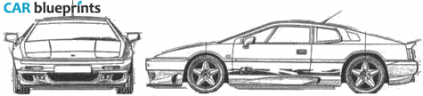 1996 Lotus Esprit  GT3 Coupe blueprint