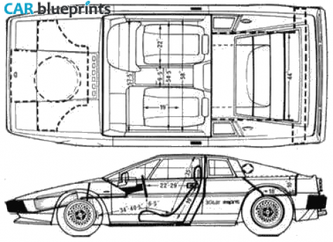 1987 Lotus Esprit  HC Coupe blueprint