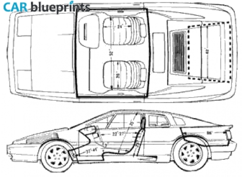 1988 Lotus Esprit  Turbo Coupe blueprint