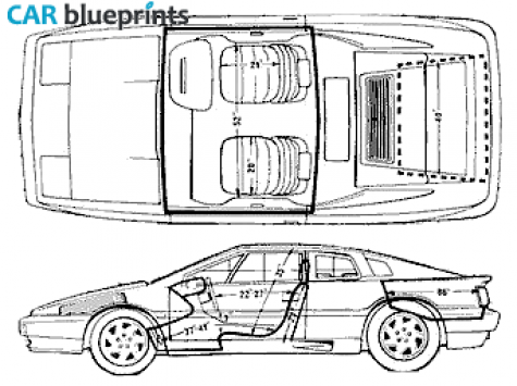 1988 Lotus Esprit  Turbo Coupe blueprint