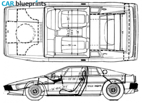 1987 Lotus Esprit  Turbo HC Coupe blueprint