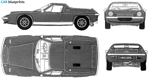 1970 Lotus Europa Coupe blueprint