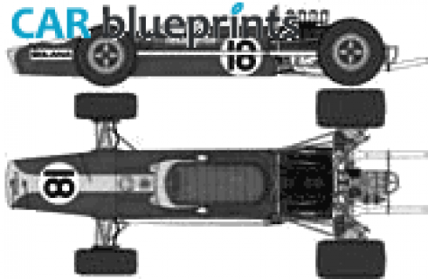 1968 Lotus Ford 49 F1 OW blueprint