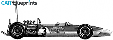 1967 Lotus Ford 49 F1 GP OW blueprint