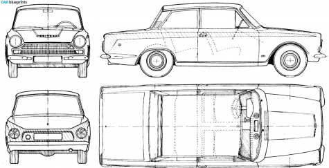 1965 Lotus Ford Cortina Sedan blueprint