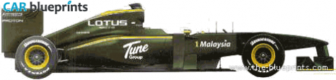 2010 Lotus Renault T127 F1 GP OW blueprint