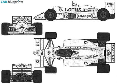 1987 Lotus Type 99T Honda OW blueprint