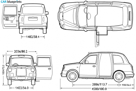 1984 LTI FX4 London Taxi Sedan blueprint