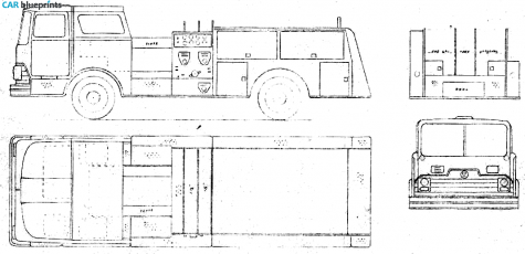 1969 Mack CF Fire Truck blueprint