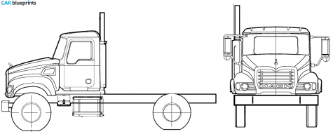 2005 Mack CV712 Granite Truck blueprint