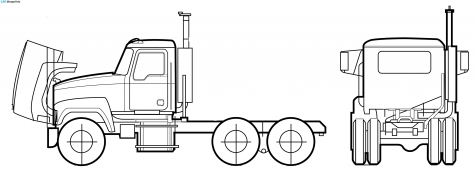 2000 Mack CXN603 Truck blueprint