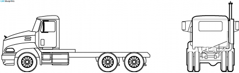 2005 Mack Vision CXN602 6x2 Daycab Truck blueprint