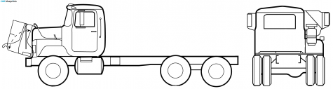 Mack DM600X Truck blueprint