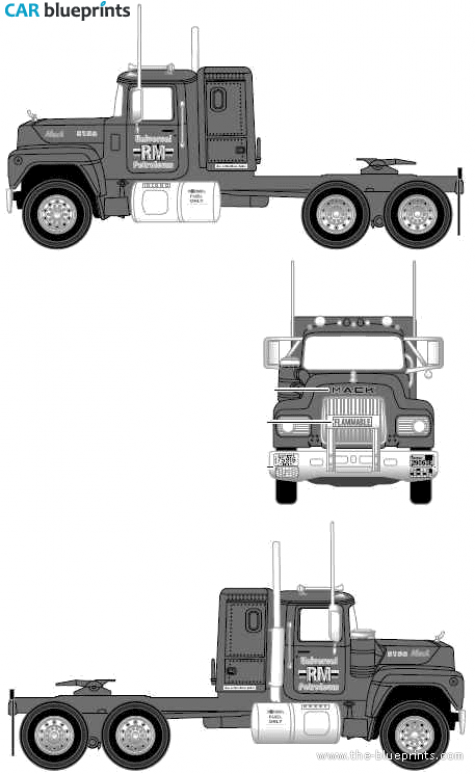 Mack R Tractor Truck blueprint