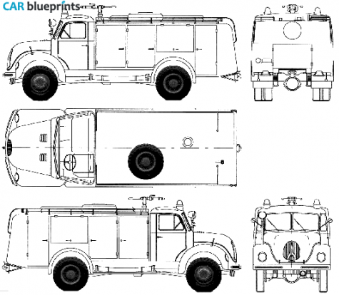 1960 Magirus-Deutz F Mercur-125A Fire Truck blueprint