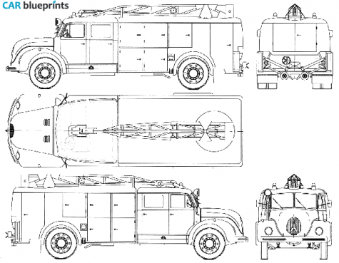 1955 Magirus-Deutz Jupiter S7500 Fire Truck blueprint