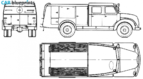 1960 Magirus-Deutz TLF16 Fire Truck blueprint