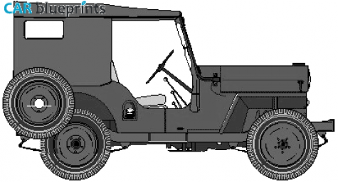 1953 Mahindra CJ-3B SUV blueprint